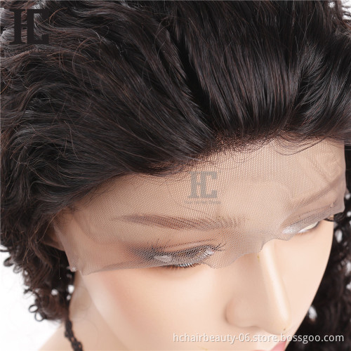Wholesale Virgin Hair Vendors Brazilian Cuticle Aligned Raw Virgin Human Hair Full Lace Wig Deep Human Lace Wig For Black Women